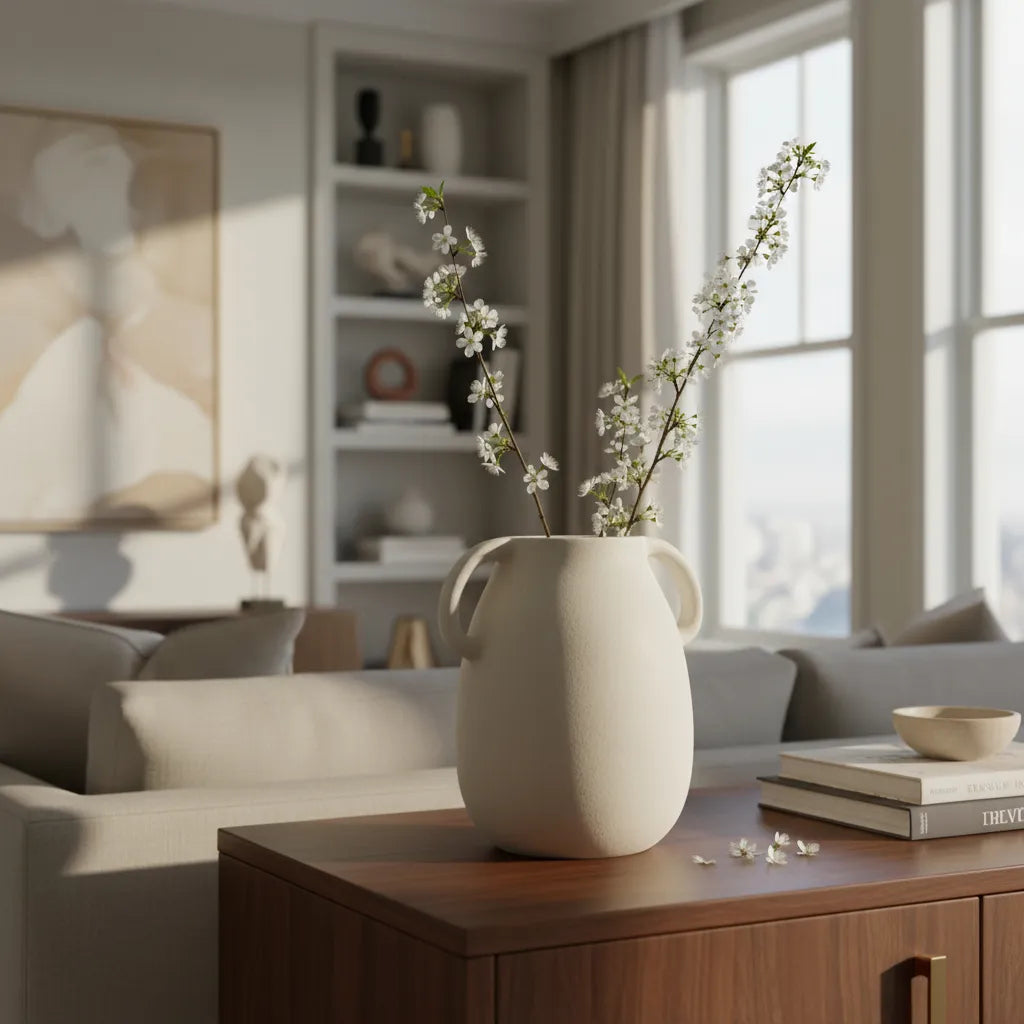 Florero Frank Cerámica Doble Asa Florero Frank Home Chile