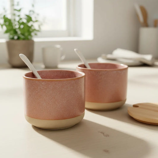 Frasco rosa cerámica con cuchara frasco Frank Home Chile