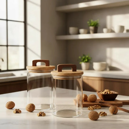 Frascos organizadores con tapa de madera frasco Frank Home Chile