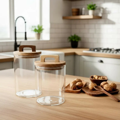 Frascos organizadores con tapa de madera frasco Frank Home Chile