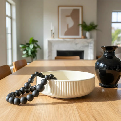 Fuente Cerámica Blanca acanalada Fuente Frank Home Chile