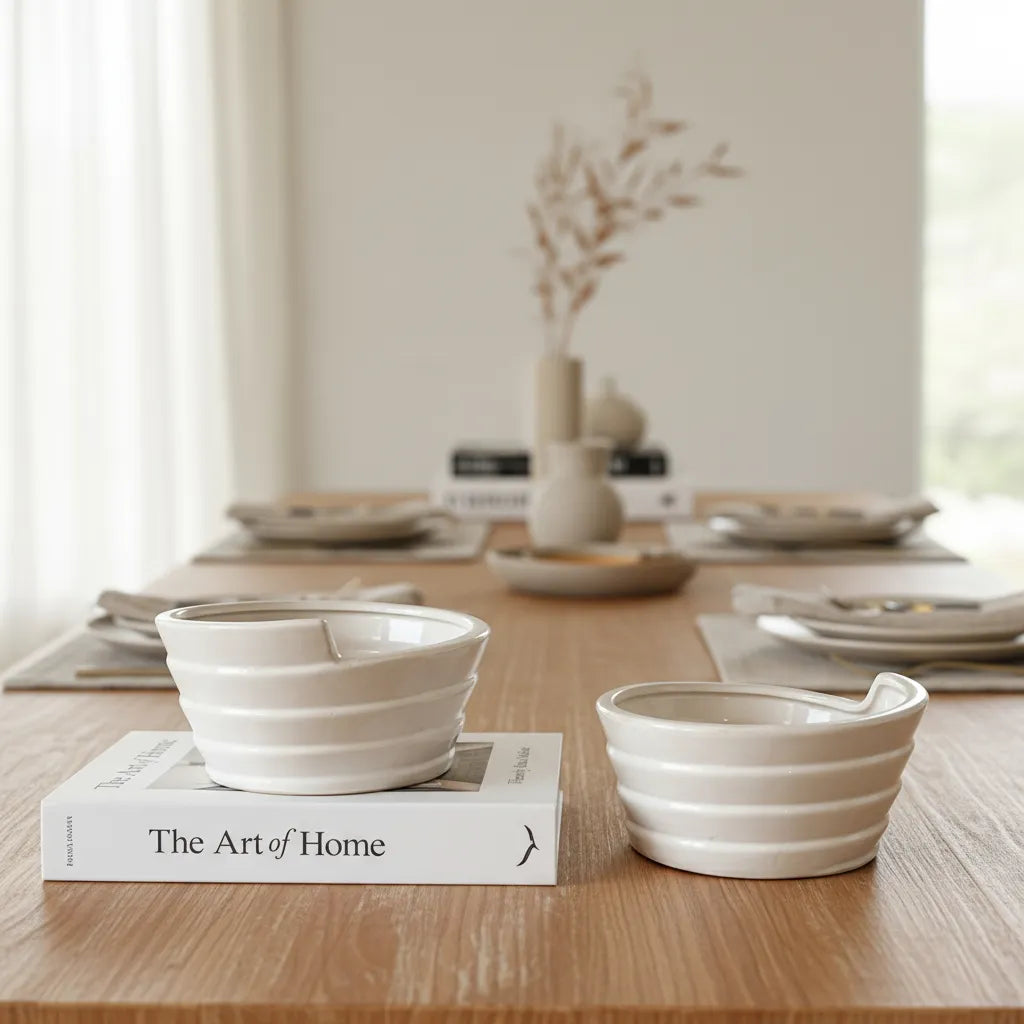 Fuente Decorativa Cerámica Blanca Fuente Frank Home Chile