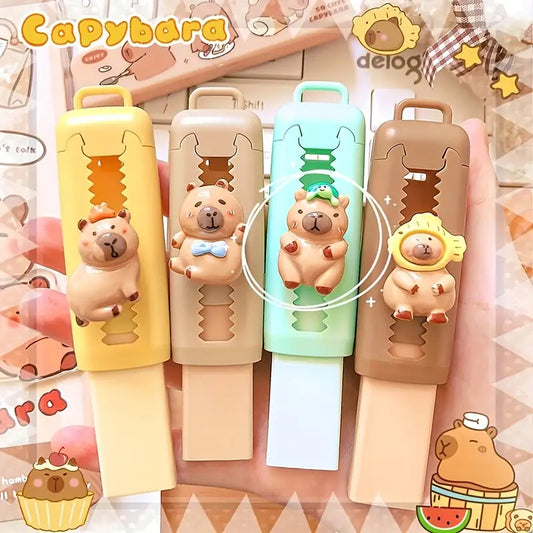 Set escolar Capibara: lápiz, goma y sacapuntas