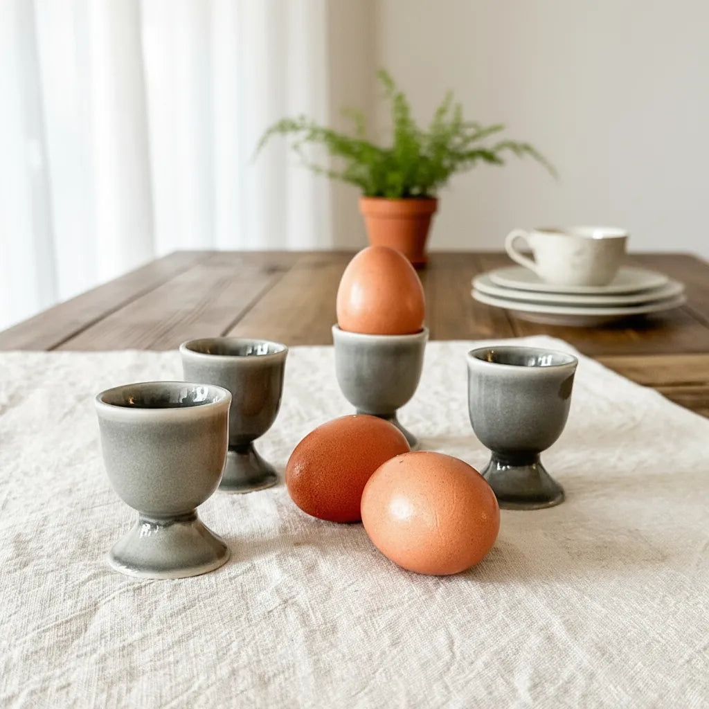 Set 6 Copas Cerámica Destonalizado - Elegantes Gris Fuente Frank Home Chile