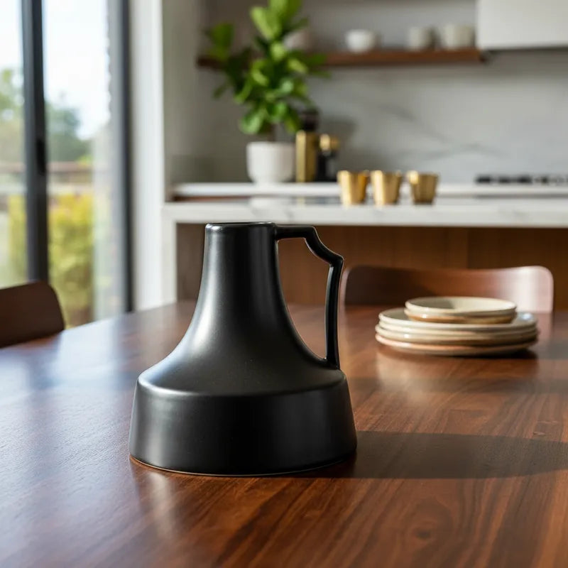 Florero Jarra Cerámica Negra Satinada 18cm | Frank Home Florero Frank Home Chile