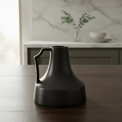 Florero Jarra Cerámica Negra Satinada 18cm | Frank Home Florero Frank Home Chile