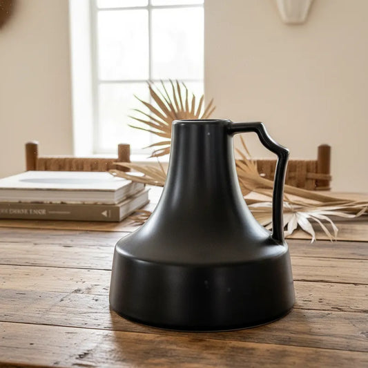 Florero Jarra Cerámica Negra Satinada 18cm | Frank Home Florero Frank Home Chile
