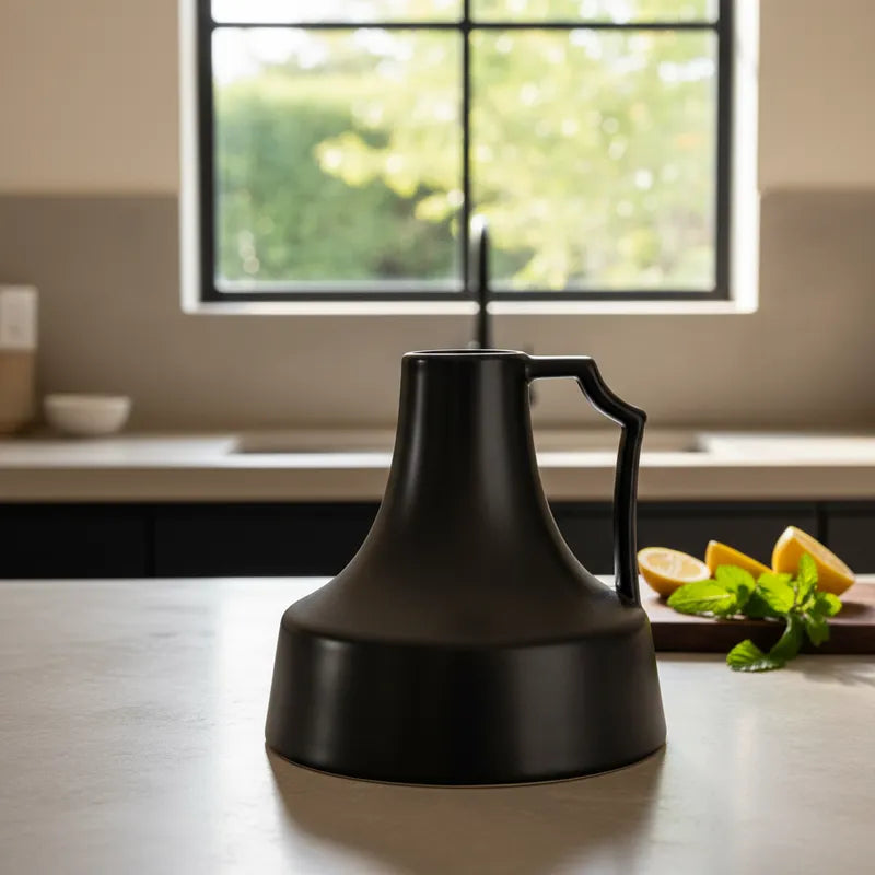 Florero Jarra Cerámica Negra Satinada 18cm | Frank Home Florero Frank Home Chile