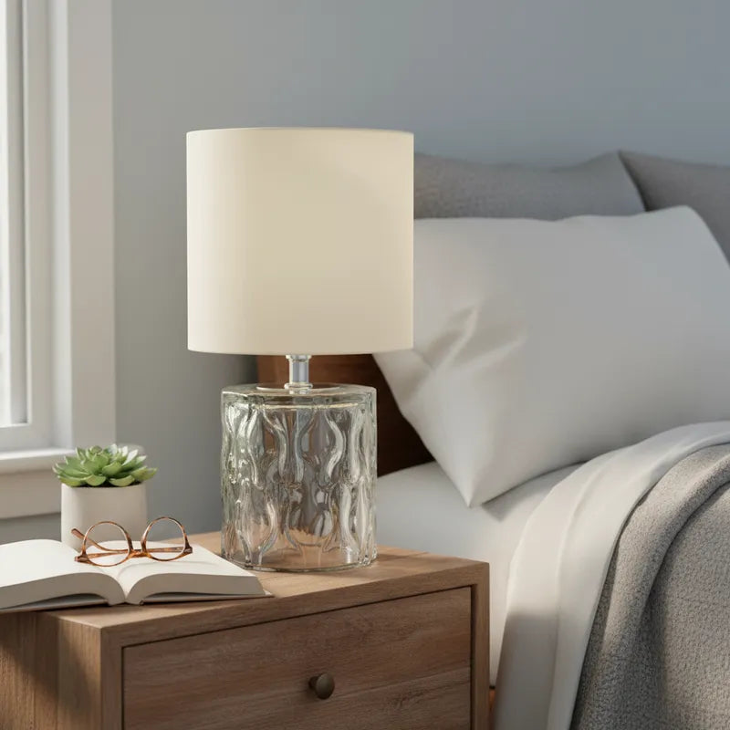 Lámpara de Mesa Base Vidrio Texturado Lampara de mesa y escritorio Frank Home Chile