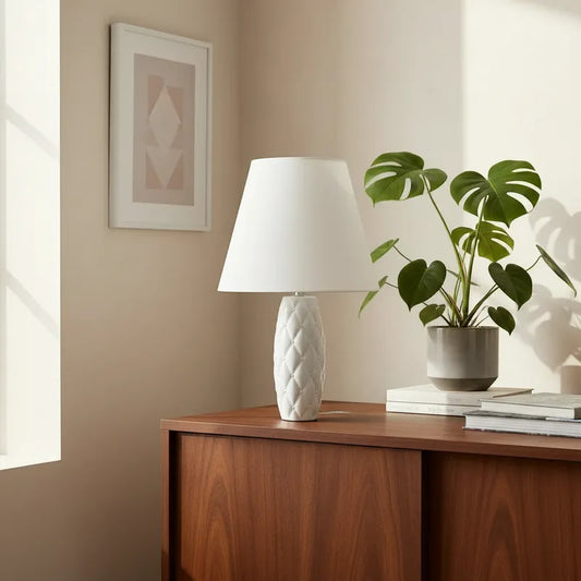 Lámpara de Mesa Cerámica Esmaltada Capitoné Lampara de mesa Frank Home Chile