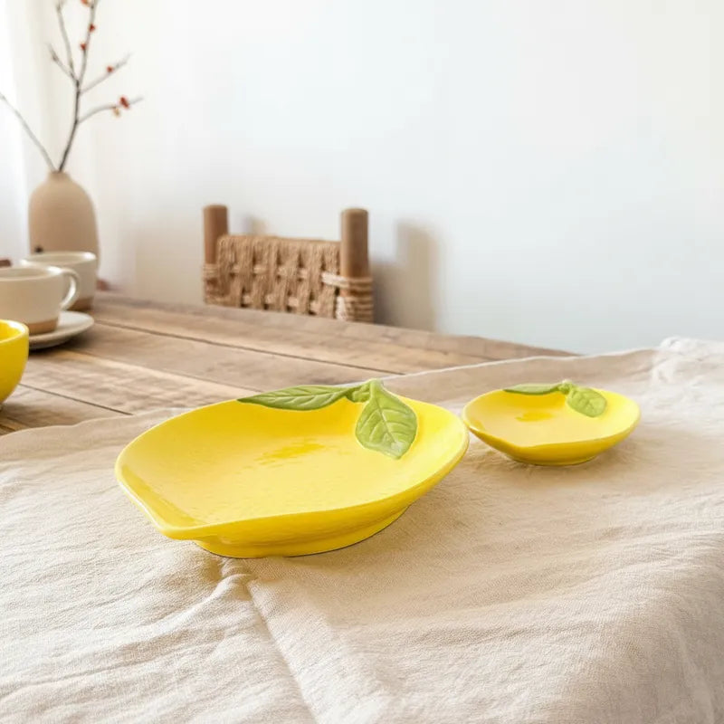 Platillo Cerámica Limón - Diseño Fresco 2 Tamaños Frank Home Chile