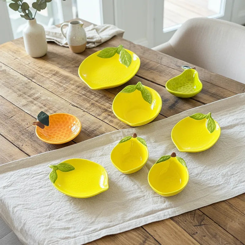 Platillo Cerámica Limón - Diseño Fresco 2 Tamaños Frank Home Chile