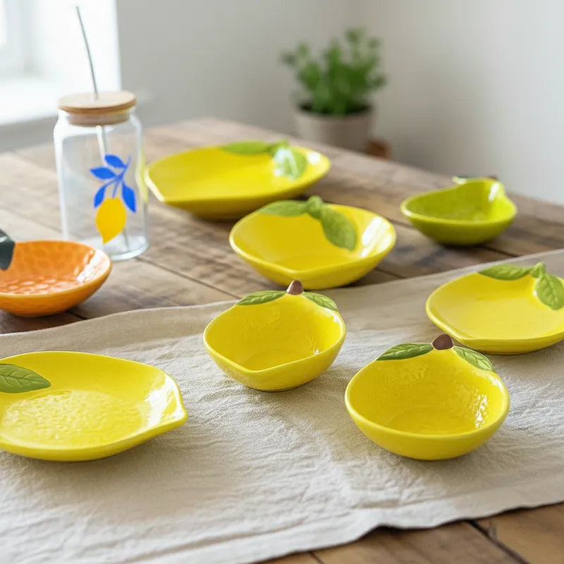 Platillo Cerámica Limón - Diseño Fresco 2 Tamaños Frank Home Chile
