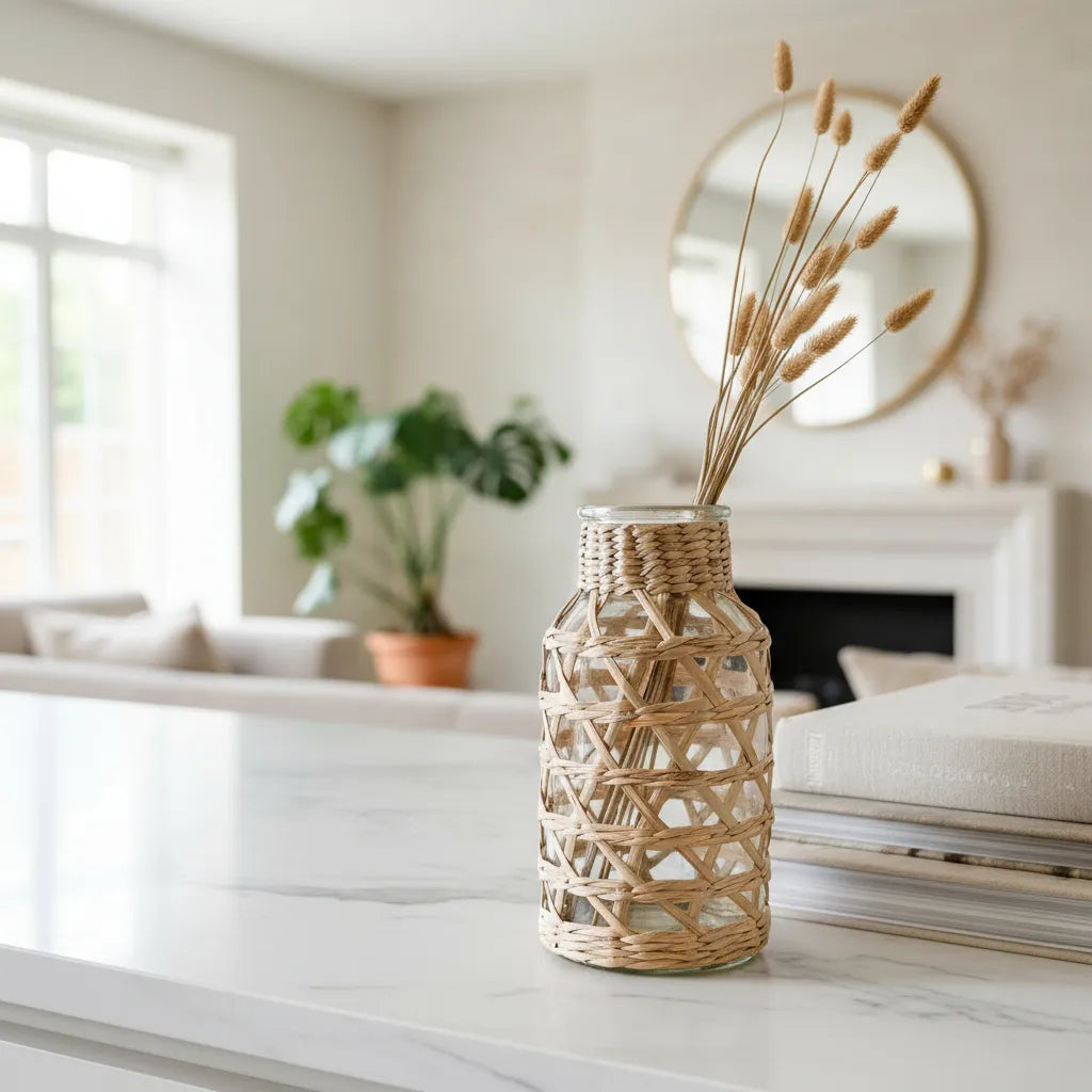 Florero Vidrio Mimbre Florero Frank Home Chile