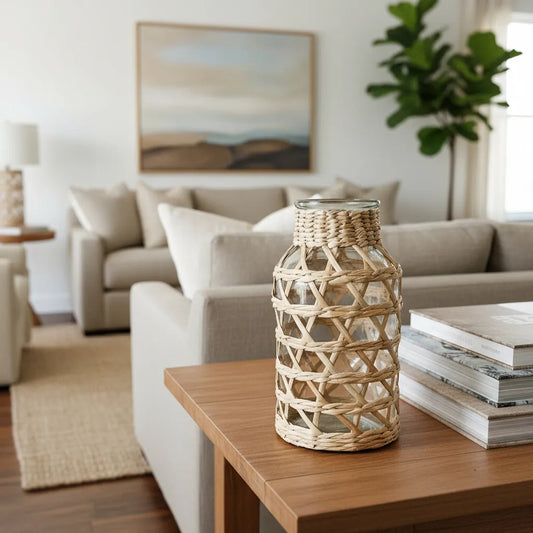 Florero Vidrio Mimbre Florero Frank Home Chile