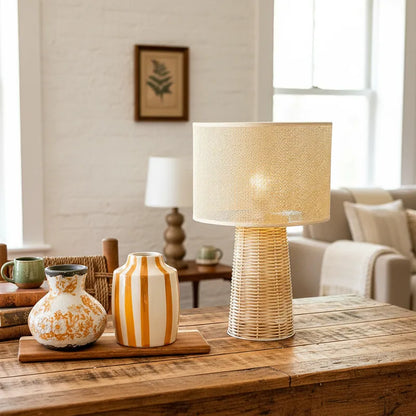 Lámpara Mesa Base y Pantalla Tejida Lampara de mesa Frank Home Chile