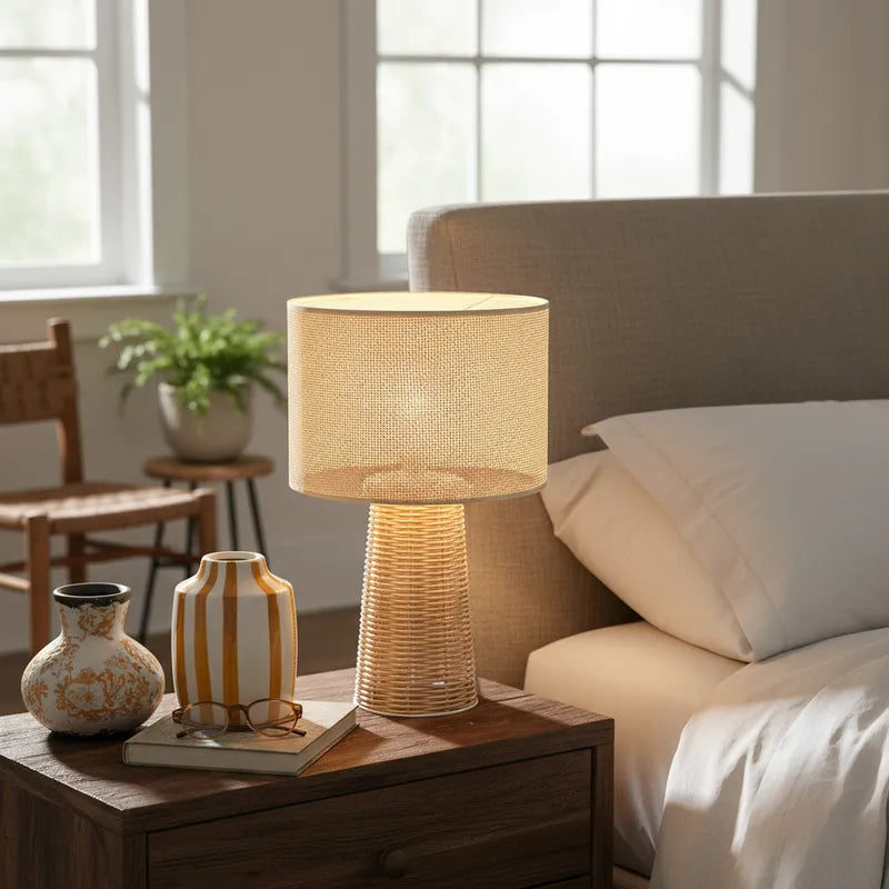 Lámpara Mesa Base y Pantalla Tejida Lampara de mesa Frank Home Chile