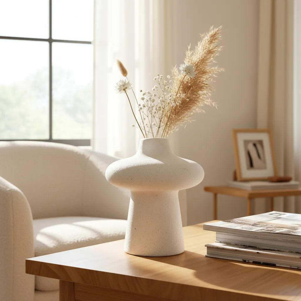 Florero Mushroom Blanco Florero Frank Home Chile