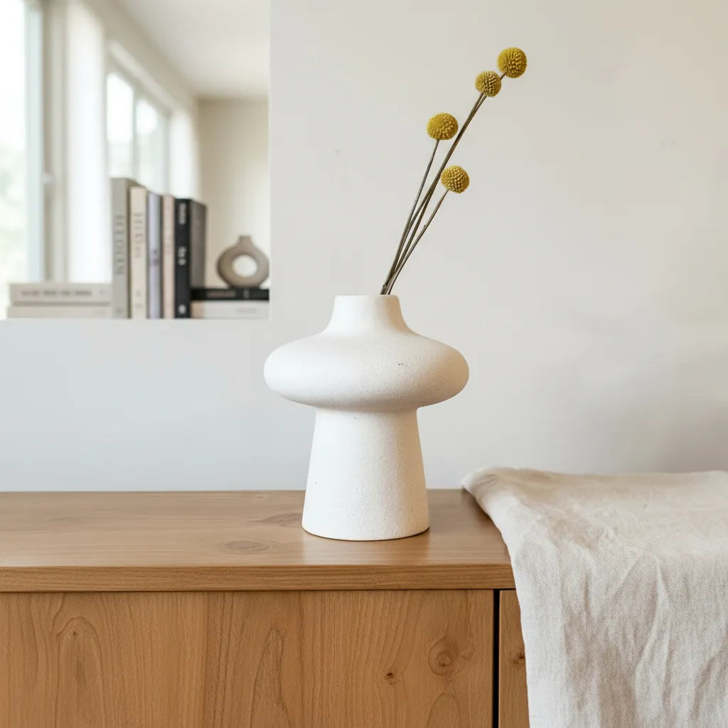 Florero Mushroom Blanco Florero Frank Home Chile