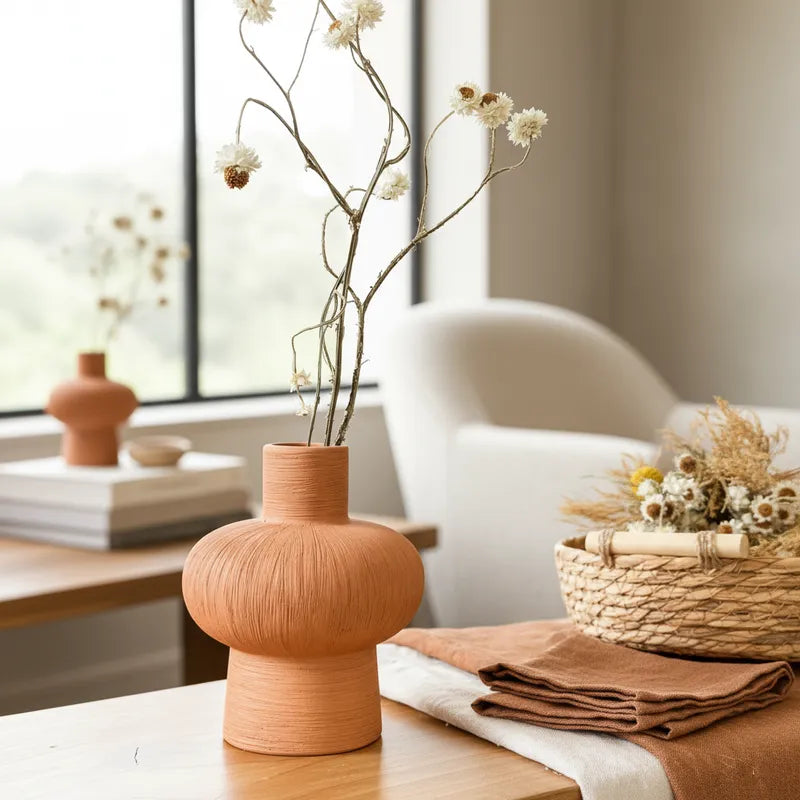 Florero Mushroom Textura Rústica Terracota Florero Frank Home Chile
