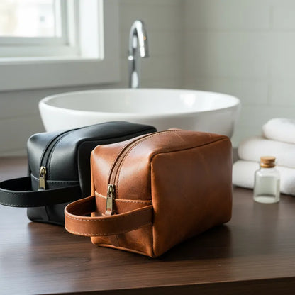 Neceser de Cuero Graso Natural Estuche Frank Home Chile