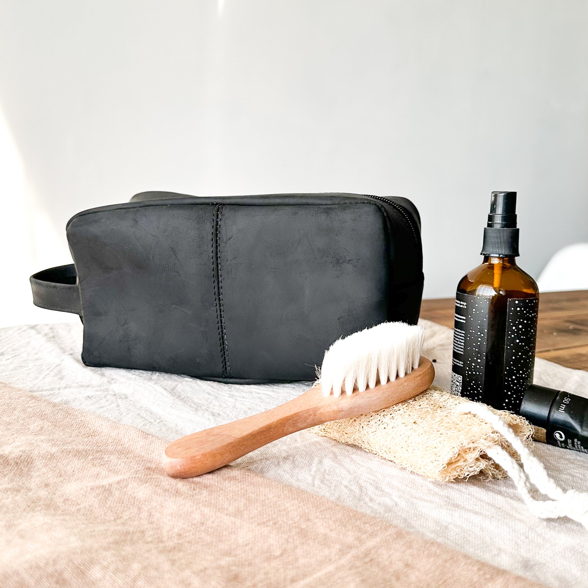 Neceser de Cuero Graso Natural Estuche Frank Home Chile