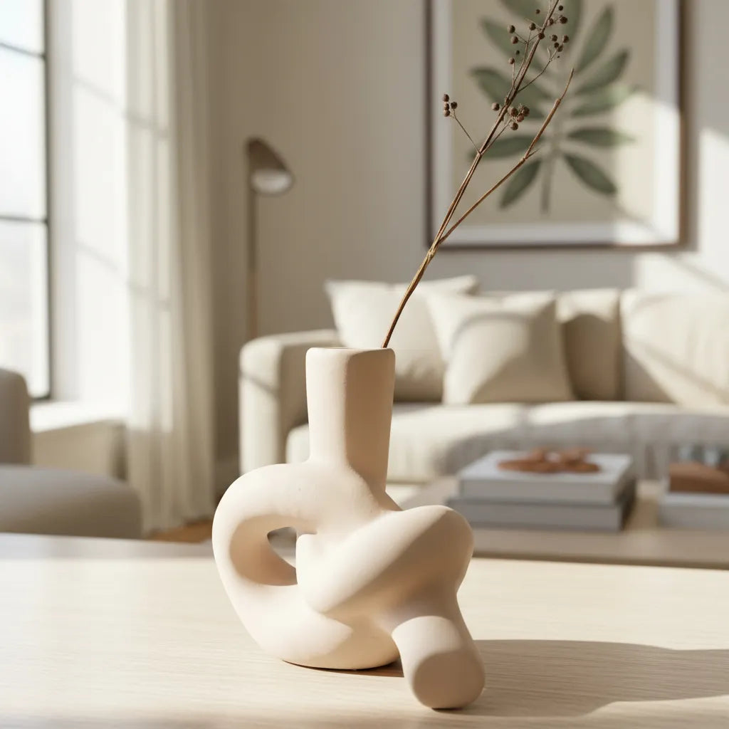 Florero nudo cerámica Rosa Florero Frank Home Chile