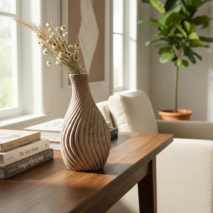 Florero Cerámica Rústica Ondas Florero Frank Home Chile