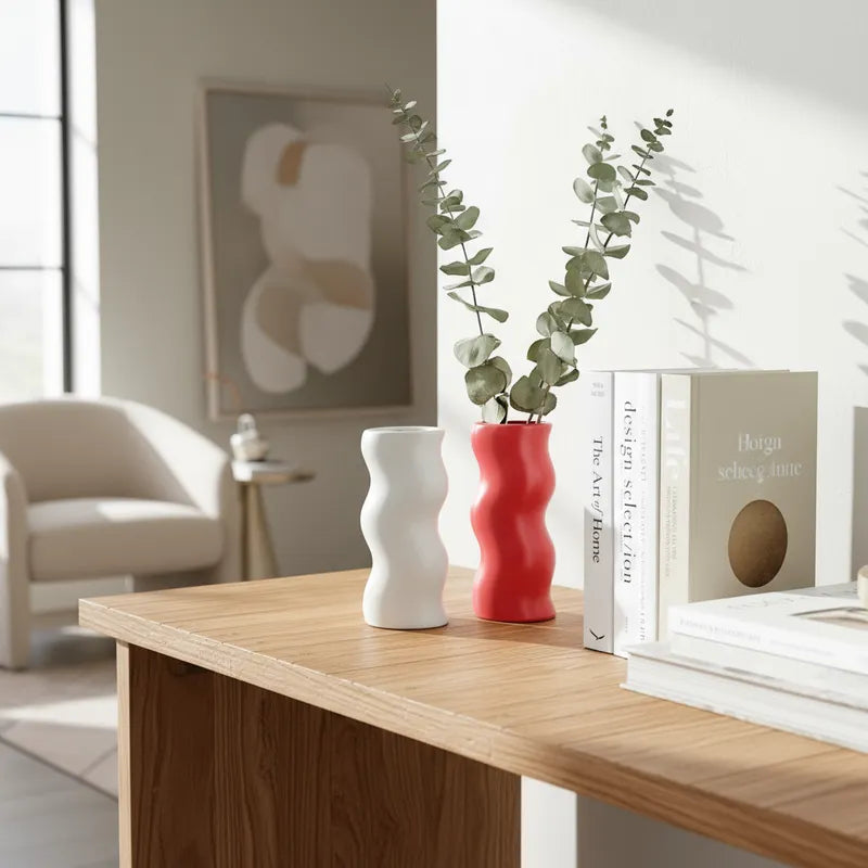 Florero Ondulado Cerámica Florero Frank Home Chile