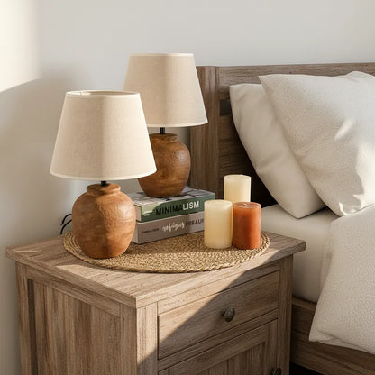 Lámpara de Sobremesa Rústica Oval Marrón Lampara de mesa Frank Home Chile