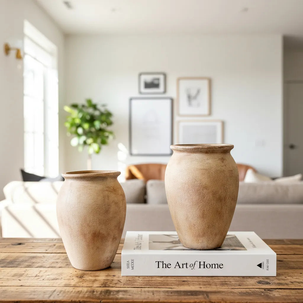 Florero Cerámica Ovalado Rústico Florero Frank Home Chile