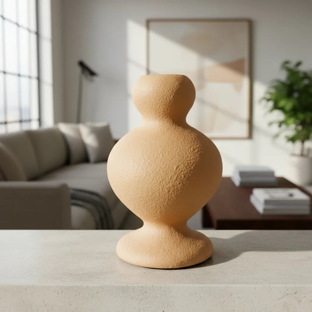 Florero Cerámica Terracota Ondas Redondo Florero Frank Home Chile