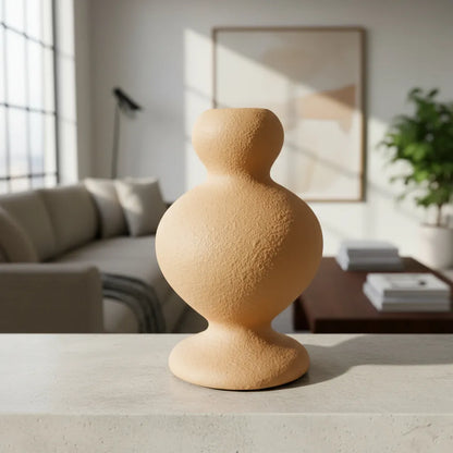 Florero Cerámica Terracota Ondas Redondo Florero Frank Home Chile