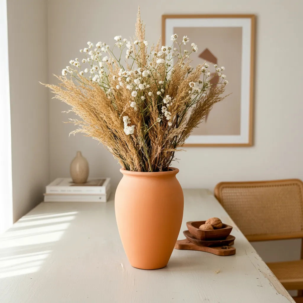 Florero Cerámica Ovalado Terracota Florero Frank Home Chile