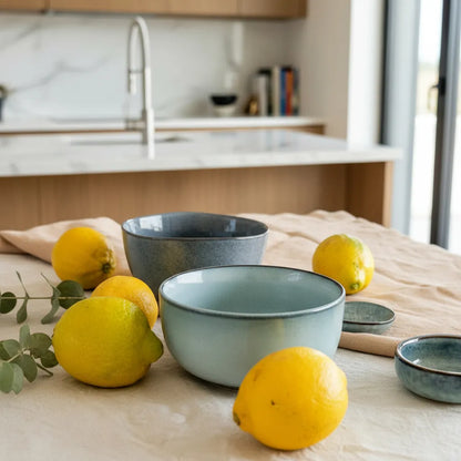 Pack Bowl y Pocillos Cerámica Rústicos Celeste - 4 Piezas pocillo Frank Home Chile