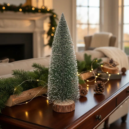 Set 2 Mini Árboles de Navidad 27cm y 21cm - Decoración Festiva Premium Adorno Frank Home Chile