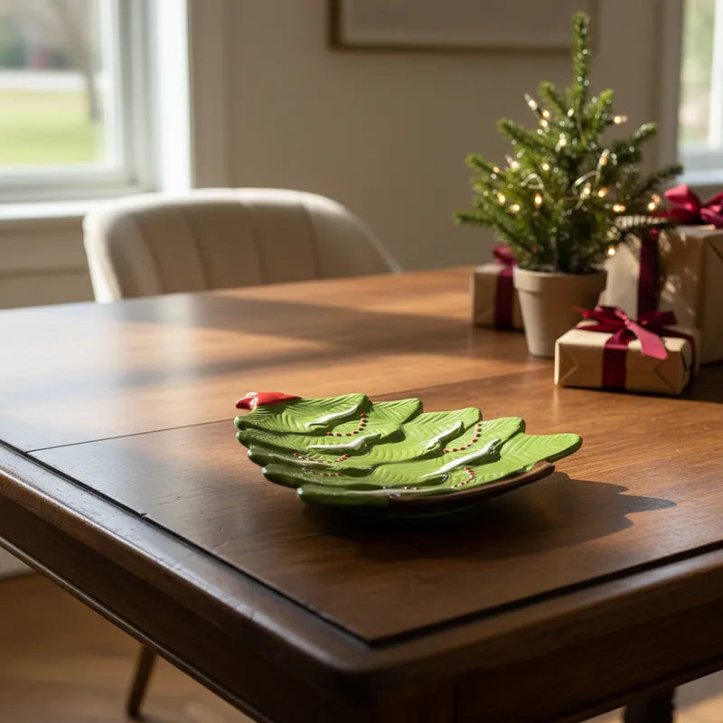 Contenedor y Bandeja Cerámica Navidad bandeja Frank Home Chile