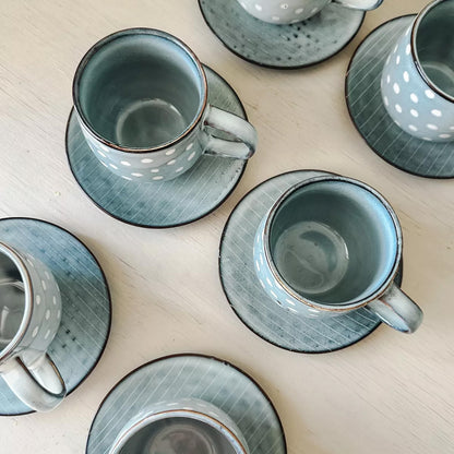 Plato rústico destonalizado líneas cerámica Plato Frank Home Chile