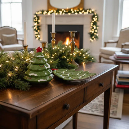 Contenedor y Bandeja Cerámica Navidad bandeja Frank Home Chile