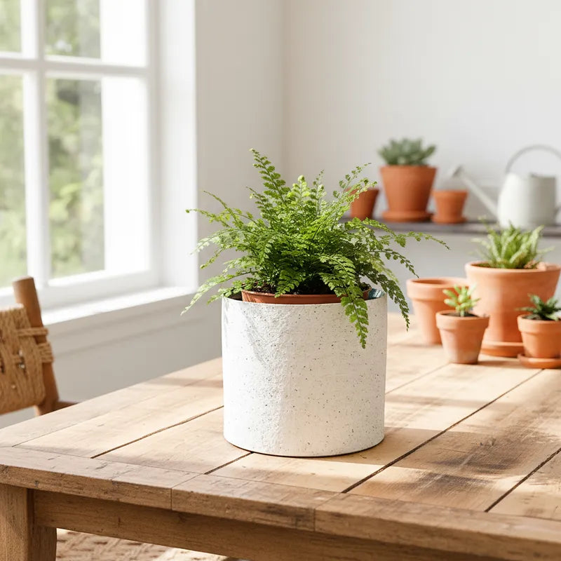 Porta Macetero Cerámica Interior Azul - Diseño Elegante 3 Tamaños Porta Macetero Frank Home Chile