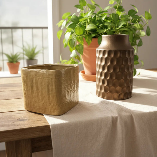 Porta Macetero Irregular Cerámica Esmaltada Porta Macetero Frank Home Chile