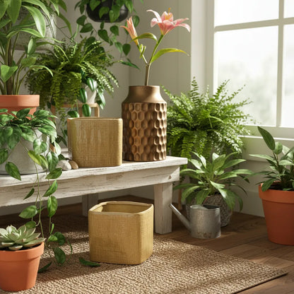 Porta Macetero Irregular Cerámica Esmaltada Porta Macetero Frank Home Chile