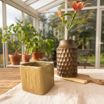 Porta Macetero Irregular Cerámica Esmaltada Porta Macetero Frank Home Chile