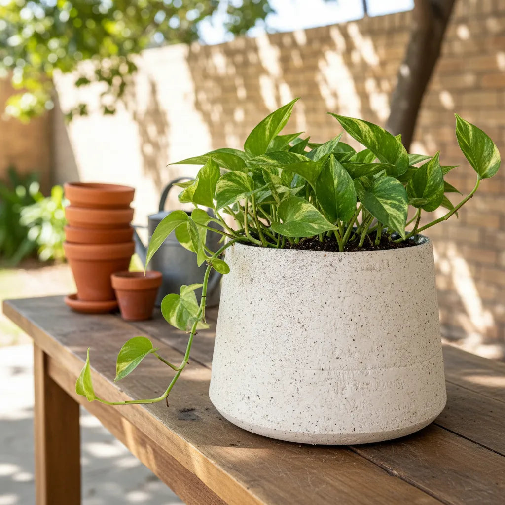 Porta Macetero Cerámica Interior Azul - Diseño Elegante 3 Tamaños Mediano Porta Macetero Frank Home Chile