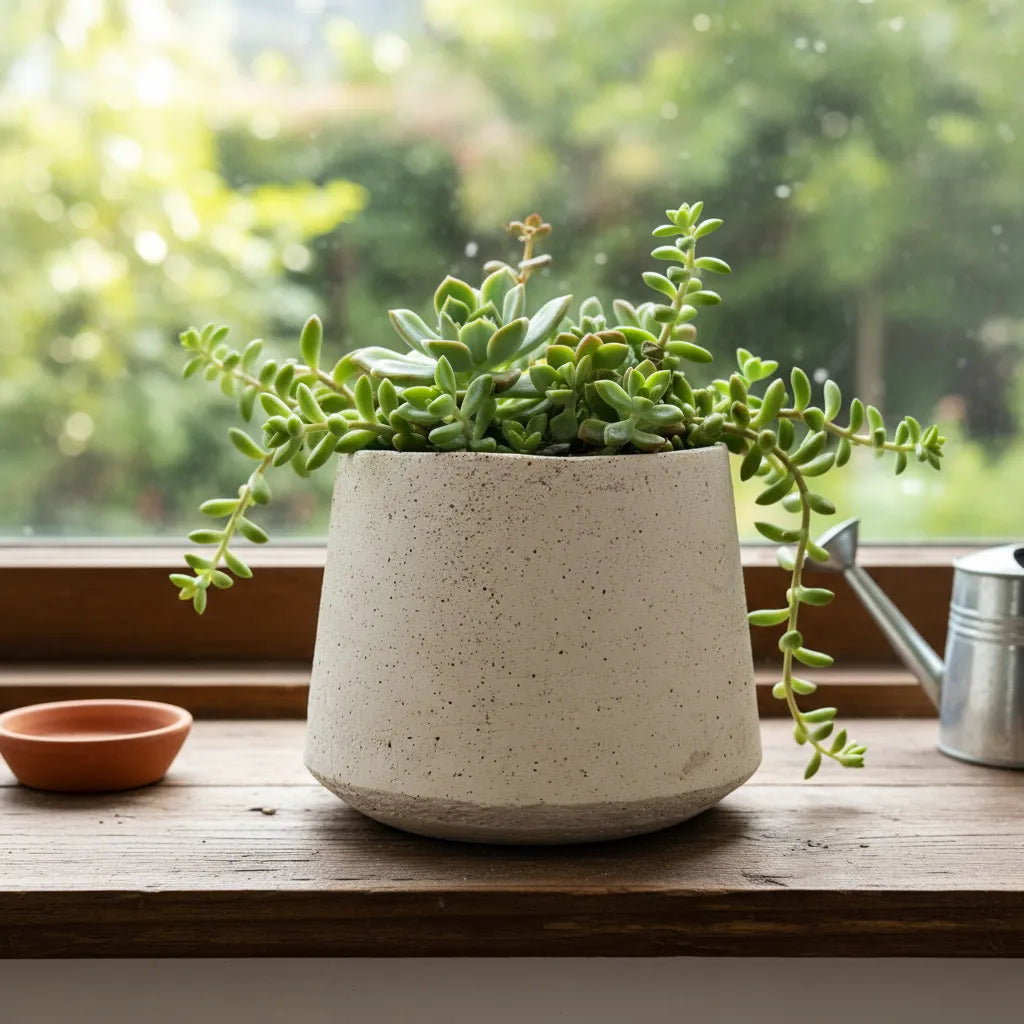 Porta Macetero Cerámica Interior Azul - Diseño Elegante 3 Tamaños Porta Macetero Frank Home Chile