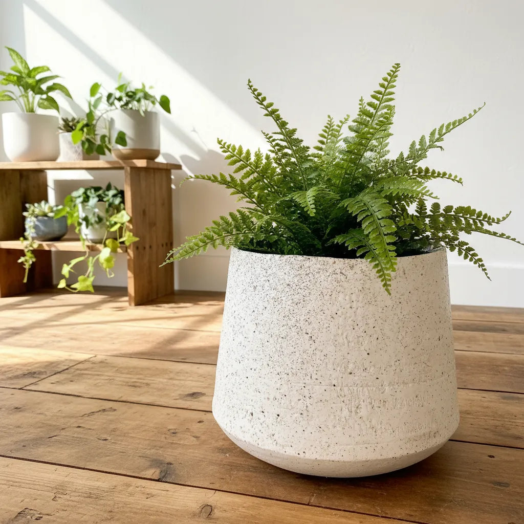 Porta Macetero Cerámica Interior Azul - Diseño Elegante 3 Tamaños Pequeño Porta Macetero Frank Home Chile