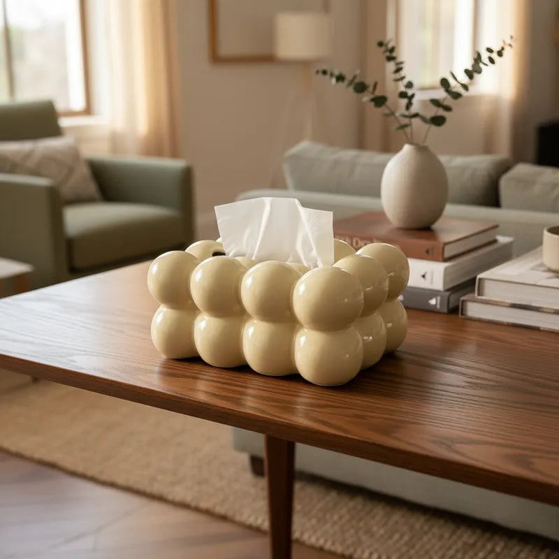 Porta Pañuelos Cerámica Nube Accesorio Frank Home Chile