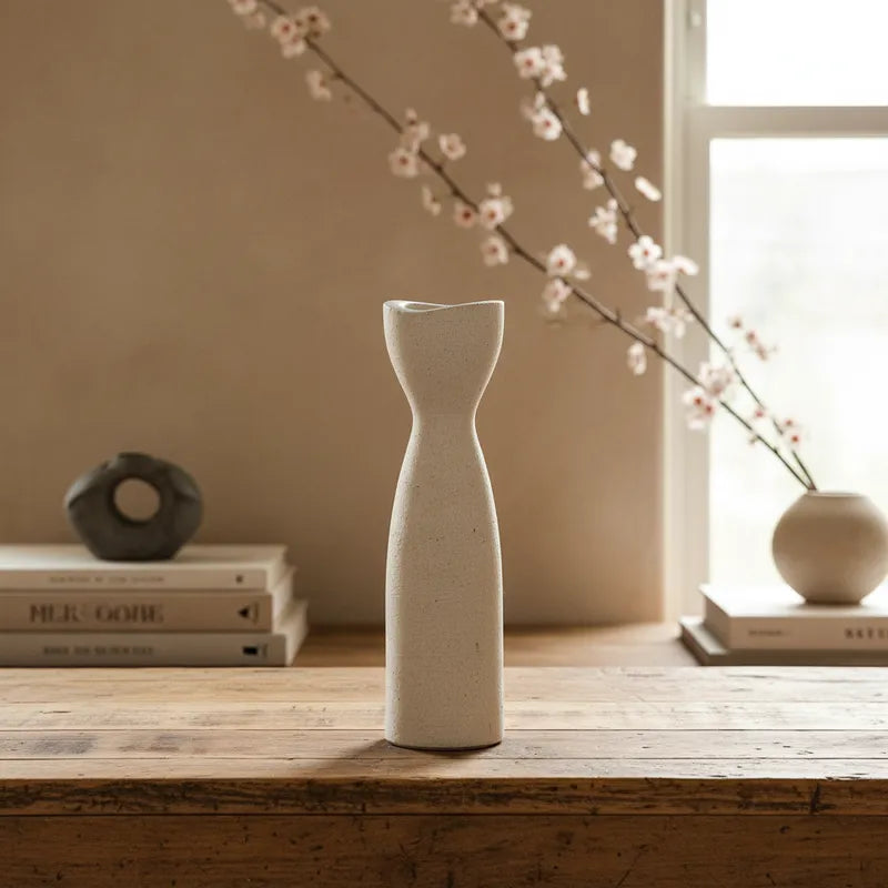 Porta Vela Cerámica Texturada 2 Tamaños - Diseño Artesanal Azul Porta Vela Frank Home Chile