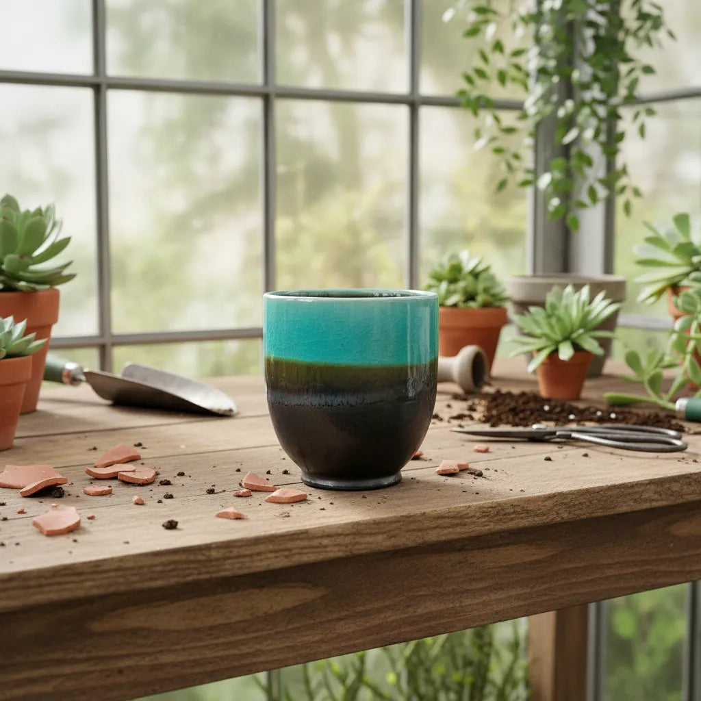 Porta Macetero Cerámica Bicolor Porta Macetero Frank Home Chile