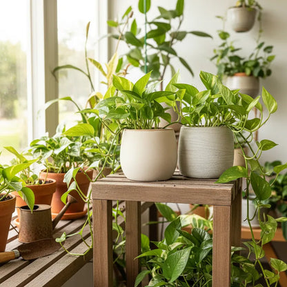 Set 4 Pots Cerámica Rústica 11cm - Porta Maceteros Elegantes Porta Macetero Frank Home Chile